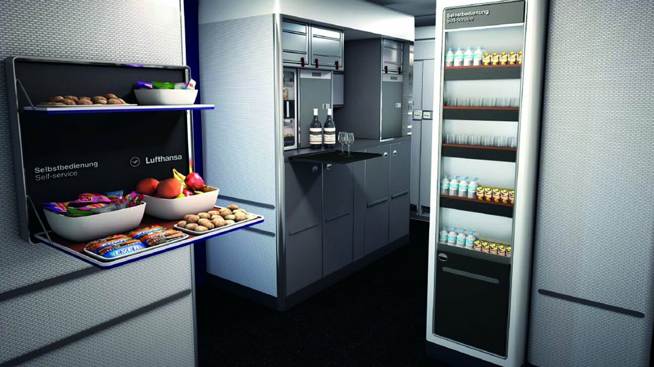 Selbstbedienungsbereich in einer Flugzeugkabine