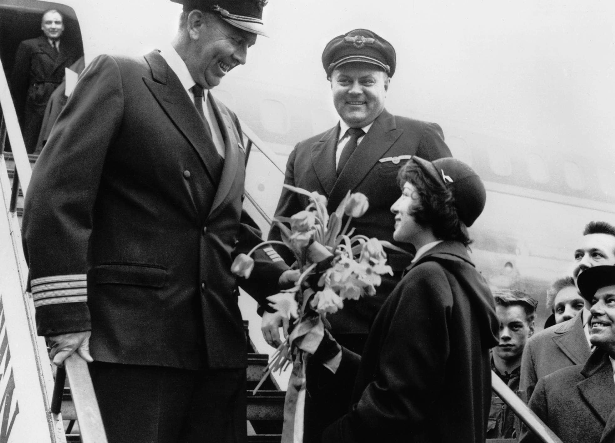 Sie flogen die erste Boeing B707 der Lufthansa nach Deutschland: Chefpilot Rudolf Mayr und Flugkapitän Werner Utter.