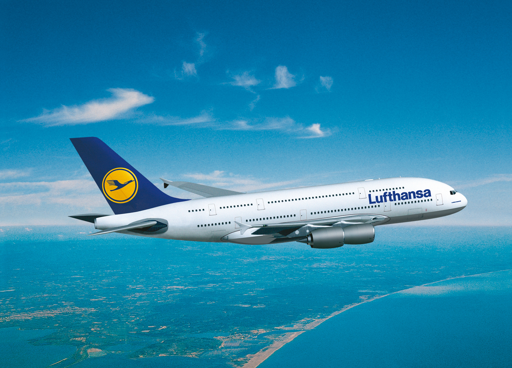 Ab 2007 bei Lufthansa im Einsatz: der Airbus A380, das größte Verkehrsflugzeug der Welt.