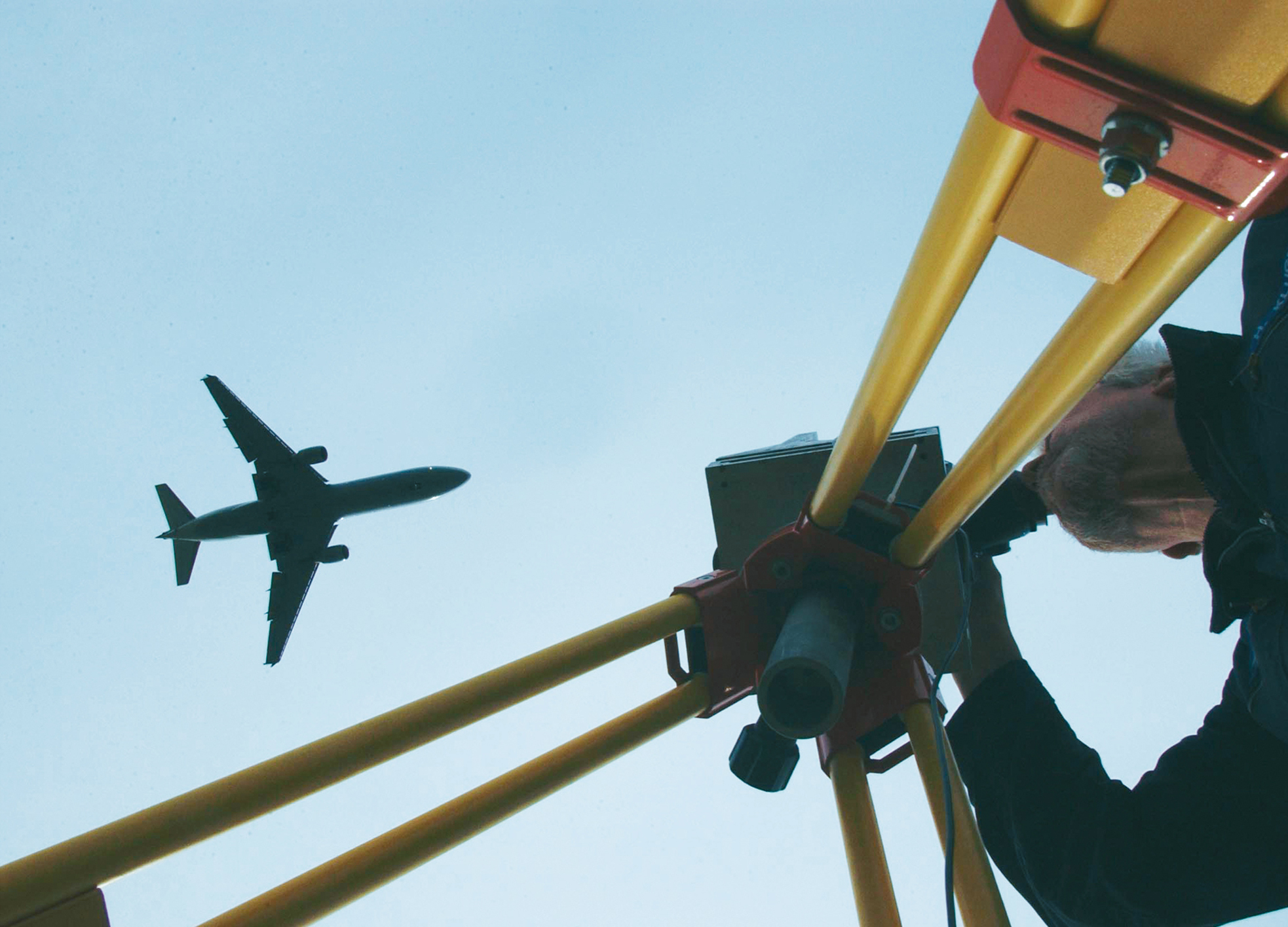 Lärm-Überflugmessungen mit einer Boeing MD-11 der Lufthansa Cargo.