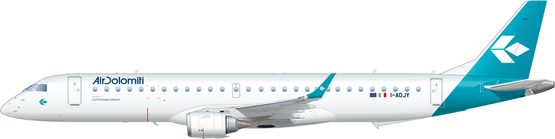 Seitenansicht einer Embraer 195
