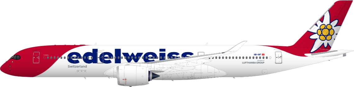 Seitenansicht eines Airbus A350 Seitenansicht eines Airbus A350