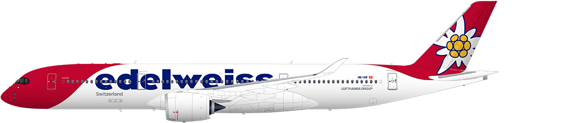 Seitenansicht eines Airbus A350