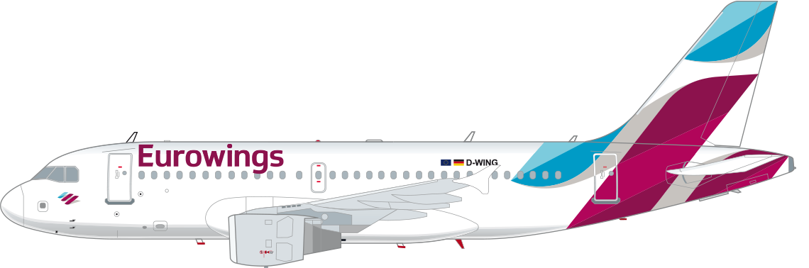 Seitenansicht eines Airbus A319 Seitenansicht eines Airbus A319