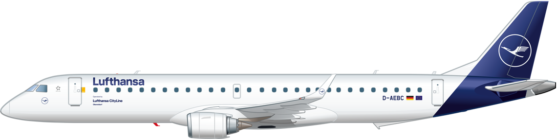 Seitenansicht einer Embraer 195 Seitenansicht einer Embraer 195