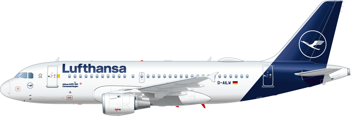 Seitenansicht eines Airbus A319 Seitenansicht eines Airbus A319
