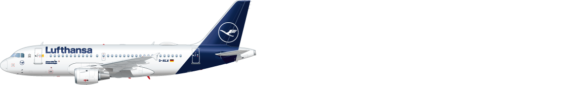 Seitenansicht eines Airbus A319