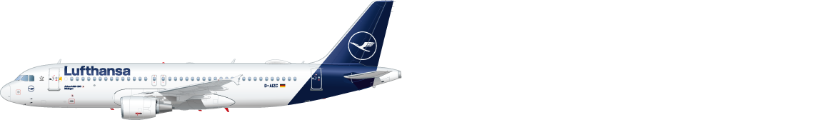 Seitenansicht eines Airbus A320