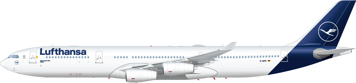 Seitenansicht eines Airbus A340-300 Seitenansicht eines Airbus A340-300