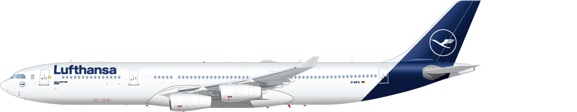 Seitenansicht eines Airbus A340-300