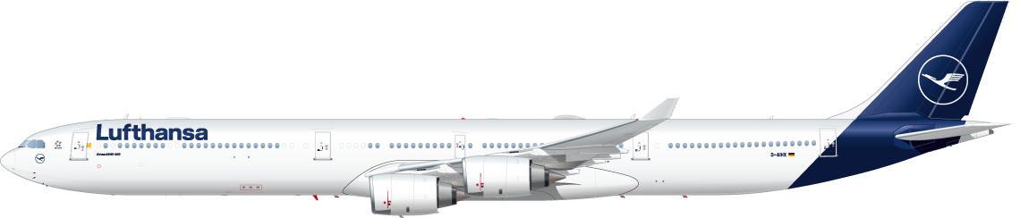 Seitenansicht eines Airbus A340-600 Seitenansicht eines Airbus A340-600