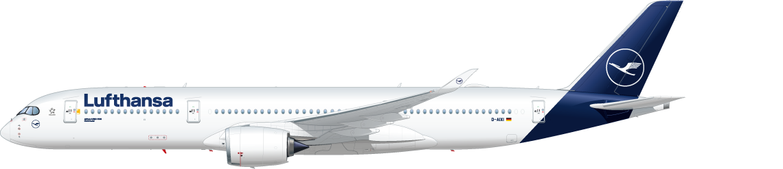 Seitenansicht eines Airbus A350-900