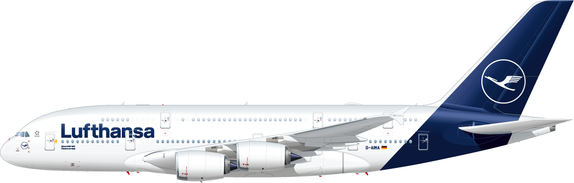 AK Lufthansa Flugzeug Airbus A380 Seite 