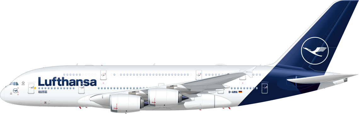 Seitenansicht eines Airbus A380-800 Seitenansicht eines Airbus A380-800