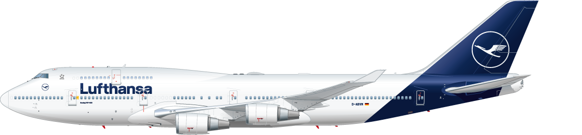 Seitenansicht einer Boeing 747-400