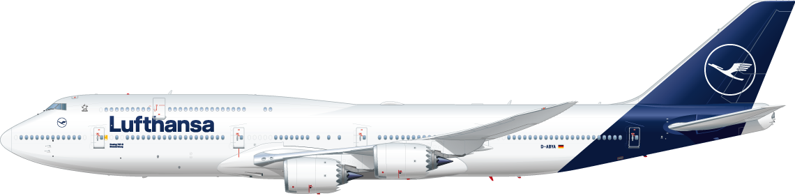 Seitenansicht einer Boeing 747-800