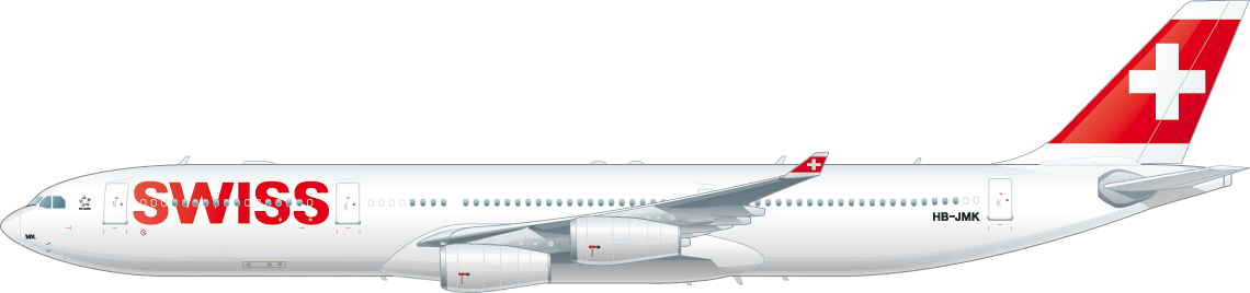 Seitenansicht eines Airbus A340-300 Seitenansicht eines Airbus A340-300