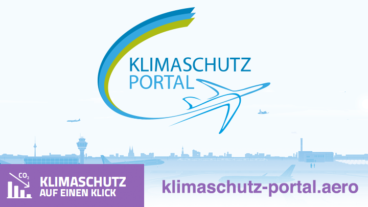 Illustration eines Flughafen mit Logo des Klimaschutz-Portals grafik - klimaschutz-portal-16-9.png